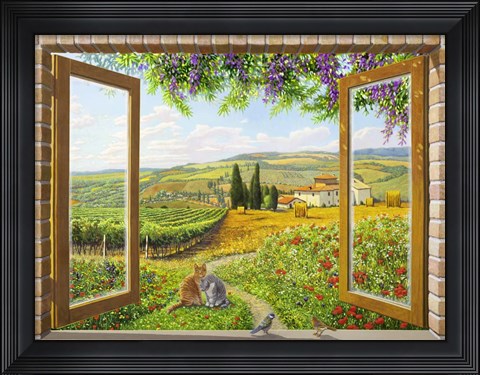 Framed Finestra sulla Campagna Print