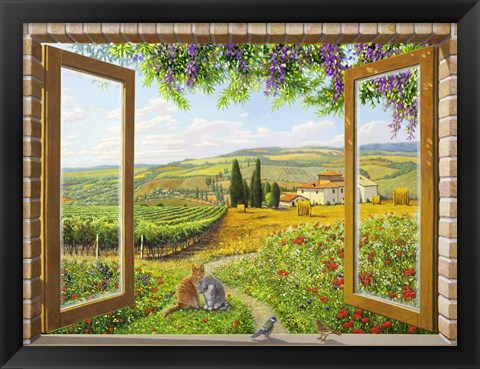 Framed Finestra sulla Campagna Print