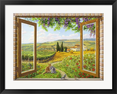 Framed Finestra sulla Campagna Print