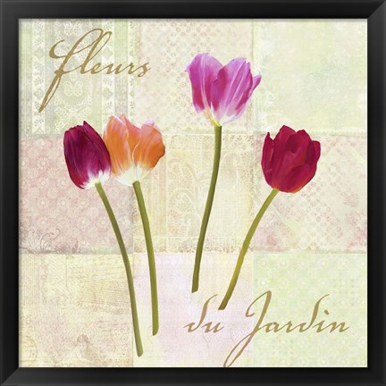 Framed Fleurs du Jardin Print