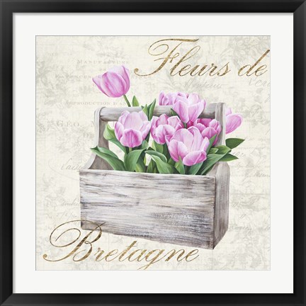 Framed Fleurs de Bretagne Print