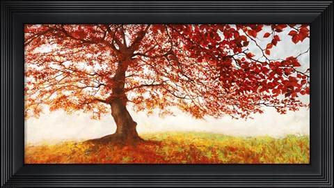 Framed Red Leaves Print