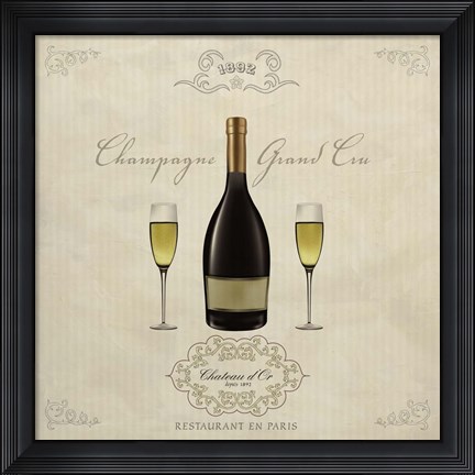 Framed Champagne Grand Cru Print