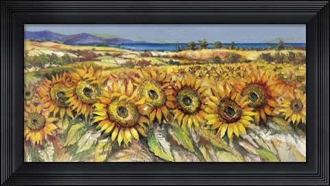 Framed Campo di Girasoli Print