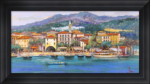 Framed Paese sul Lago I Print