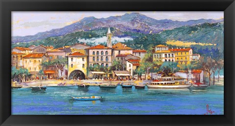 Framed Paese sul Lago I Print