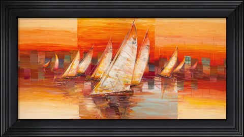 Framed Vele al Tramonto Print