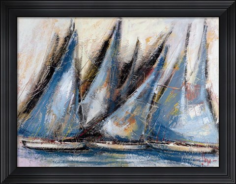 Framed Vele Blu Print