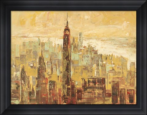 Framed Tramonto su Manhattan Print