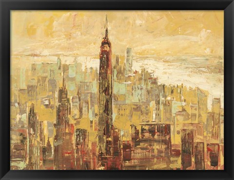 Framed Tramonto su Manhattan Print