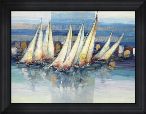 Framed Vele nel Blu Print