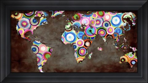 Framed World in Circles Print