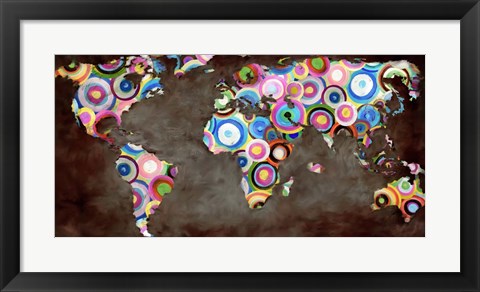 Framed World in Circles Print