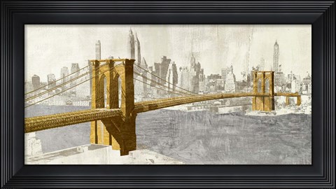 Framed Gilded Brooklyn Bridge Print