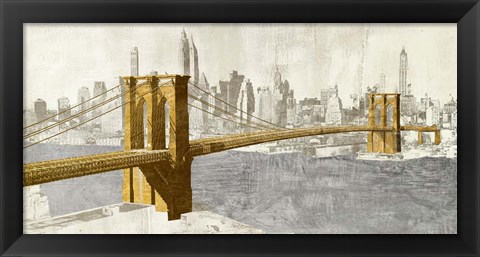 Framed Gilded Brooklyn Bridge Print