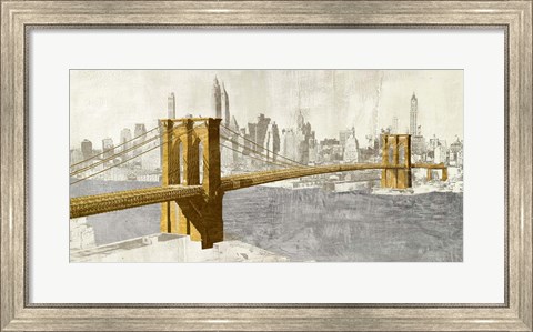 Framed Gilded Brooklyn Bridge Print