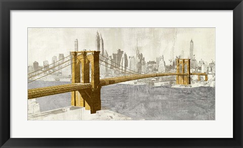 Framed Gilded Brooklyn Bridge Print