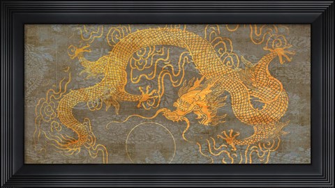 Framed Golden Dragon Print