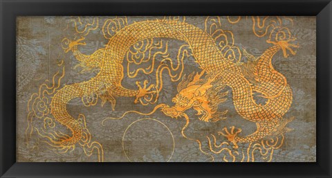 Framed Golden Dragon Print