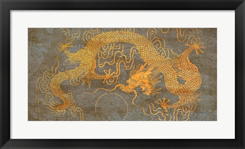 Framed Golden Dragon Print