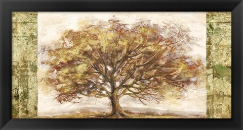 Framed Golden Tree Panel Print