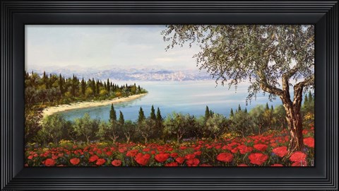 Framed Papaveri sulla Baia Print