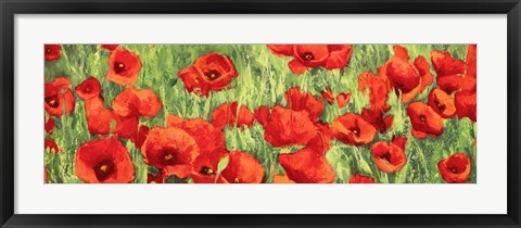 Framed Poppy Field (Detail) Print