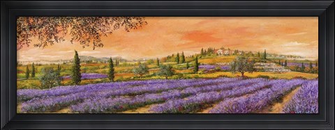 Framed Filari di Lavanda Print