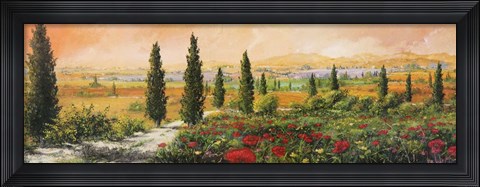 Framed Il Viale dei Cipressi Print
