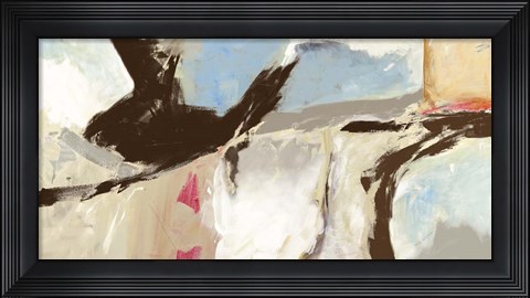 Framed Aqua and Greige Print