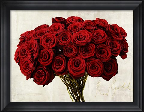 Framed Red Gold Print