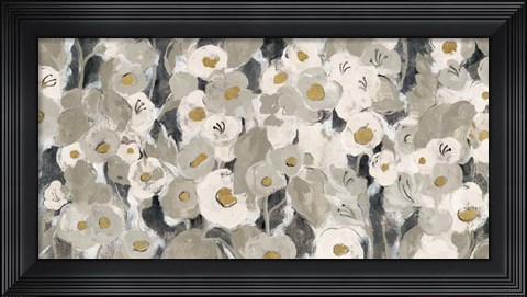 Framed Velvety Florals Neutral Print