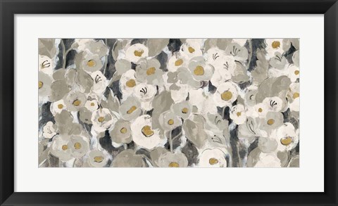 Framed Velvety Florals Neutral Print