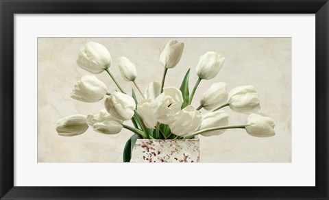 Framed Bouquet Blanc Print