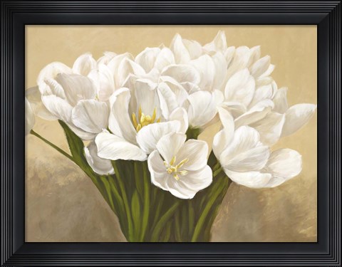 Framed Tulipes Blanches Print