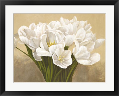 Framed Tulipes Blanches Print