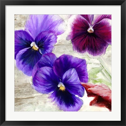 Framed Pansies II Print