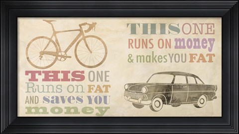 Framed Bike vs Car Print