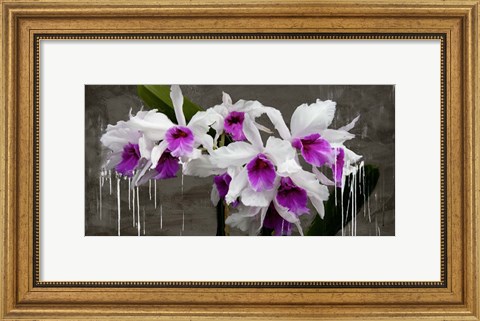 Framed Orchid Blackboard Print