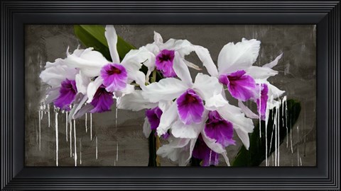 Framed Orchid Blackboard Print