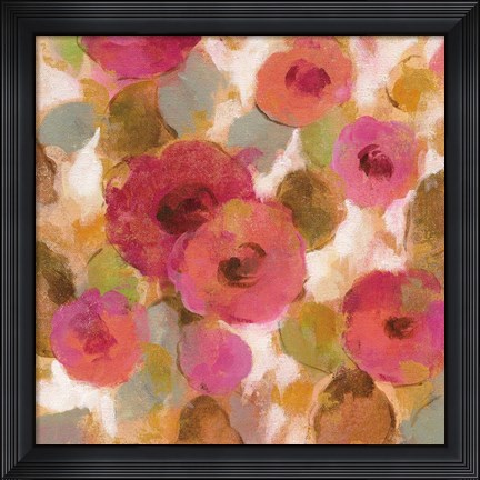 Framed Glorious Pink Floral II Print