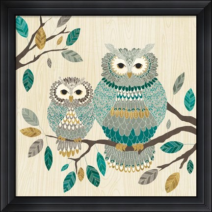 Framed Cool Feathers I Print
