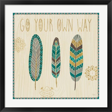 Framed Cool Feathers III Print