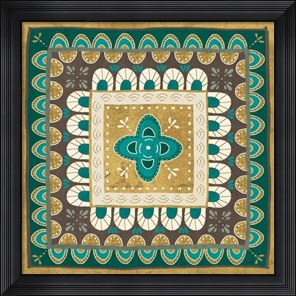 Framed Cool Feathers Tiles I Print