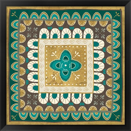 Framed Cool Feathers Tiles I Print