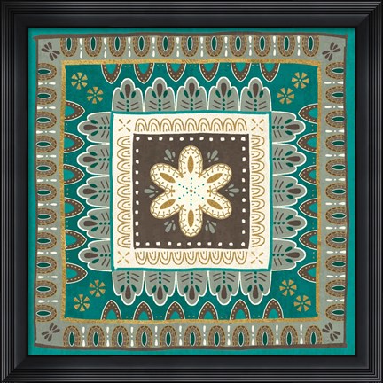 Framed Cool Feathers Tiles II Print