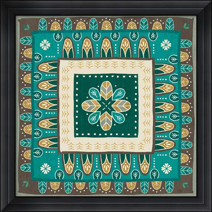 Framed Cool Feathers Tiles III Print