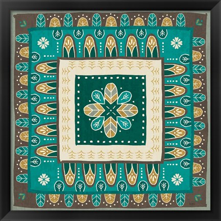 Framed Cool Feathers Tiles III Print