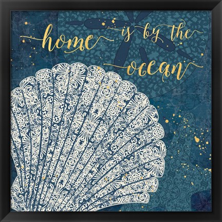 Framed Coastal Lace III Print