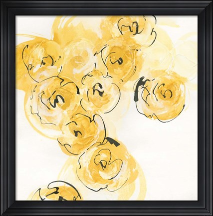 Framed Yellow Roses Anew I Print